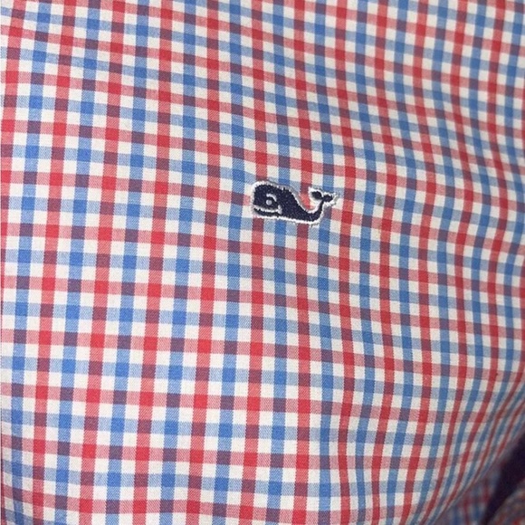 (2) Men Size XL Boy 18 Vineyard Vines Button Down Dress Shirts Red Blue Men S - Picture 2 of 12